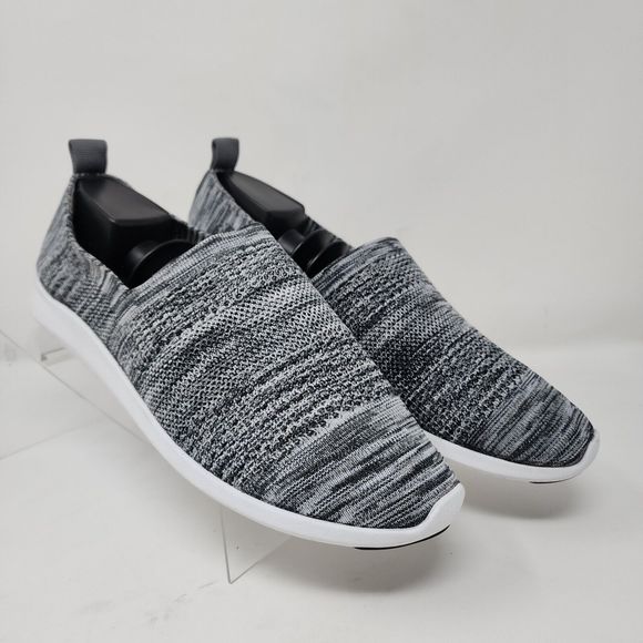 Ideology Knit Sneakers Womens 10 Grey Comfort Running Shoes Striped Stretch - Picture 1 of 8